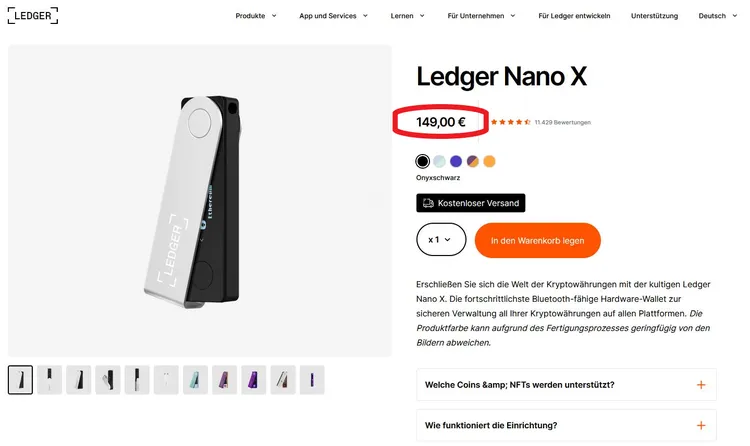 Ledger Nano X Preis