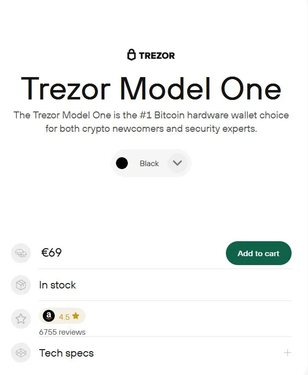 Trezor Model One Price