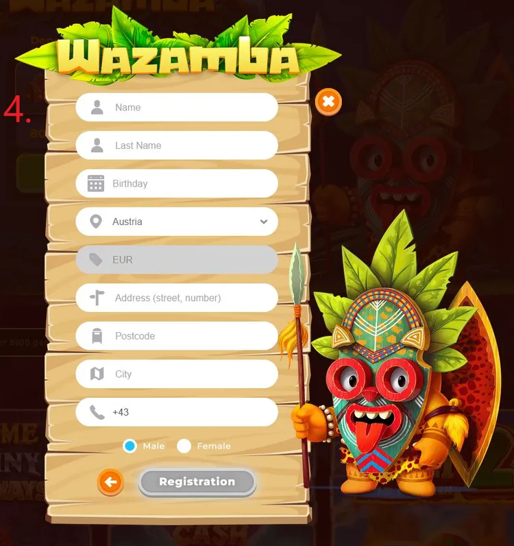 Wazamba Registration 4