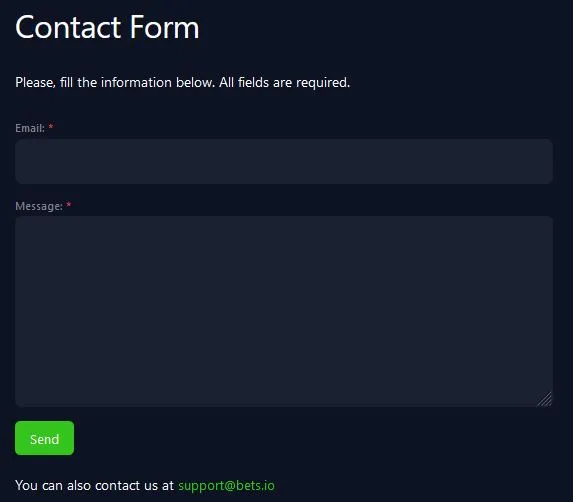 bets.io Contact Form