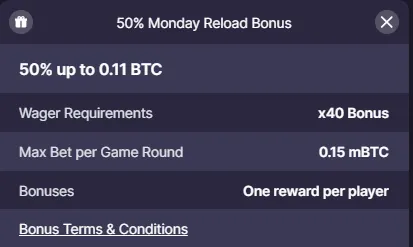 BitStarz Monday Reload Bonus