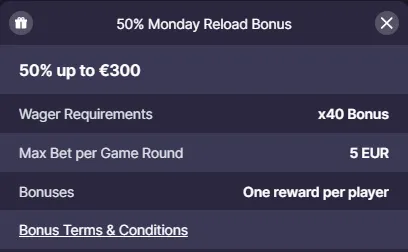 BitStarz Reload Bonus Montag